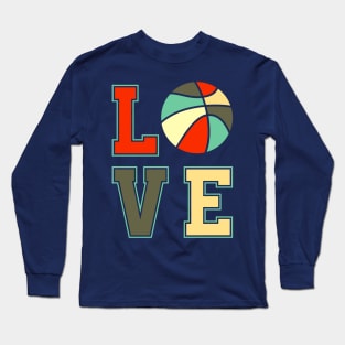 i love basketball funny retro colors Long Sleeve T-Shirt